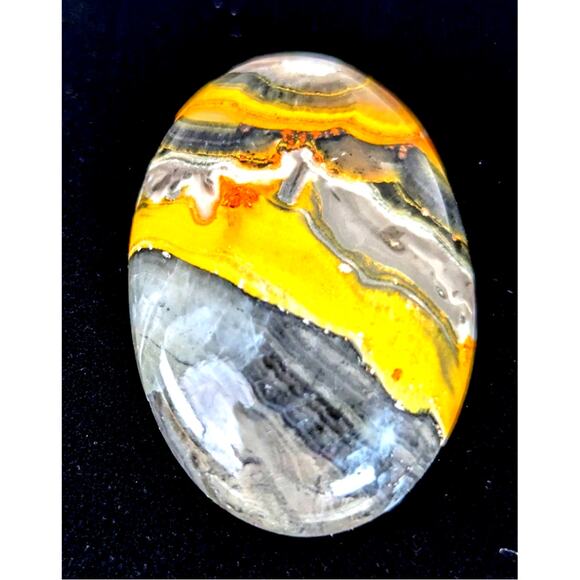 Bumble bee jasper cabochon
Oval 38x25mm wt 9 grams - Picture 4 of 4